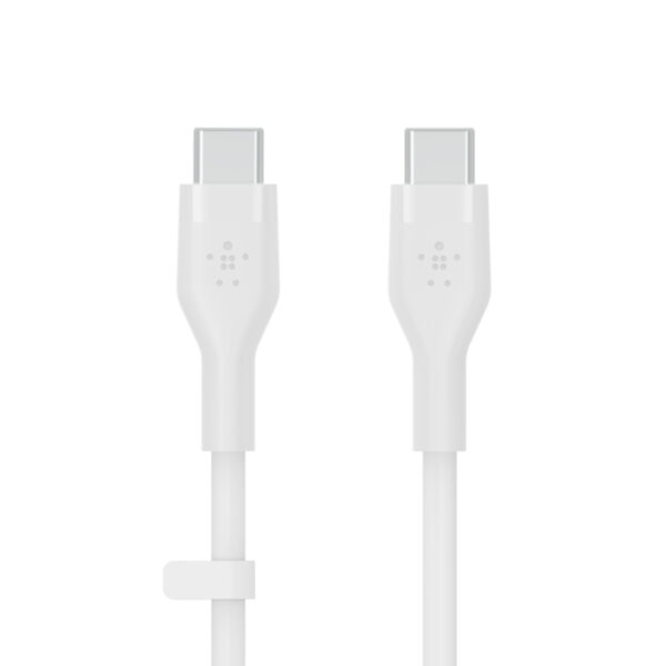 Belkin BoostCharge Flex Silicone Cable 60W (CAB009bt1MWH) สายชาร์จ USB-C to C (1 เมตร) – White