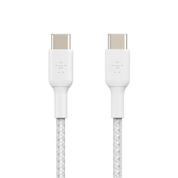 Belkin BOOST↑CHARGE™ Braided Cable 60W (CAB004bt1MWH) สายชาร์จ USB-C to C (1 เมตร) – White