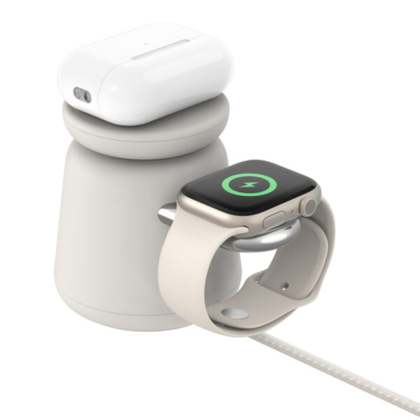 Belkin BoostCharge Pro 2-in-1 Wireless Charging Dock with MagSafe 15W (WIZ020btH37) - White