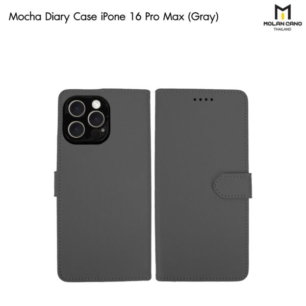 MOLAN CANO Mocha Diary Case เคส iPhone 16 Pro Max - Gray  [Pre-Order]