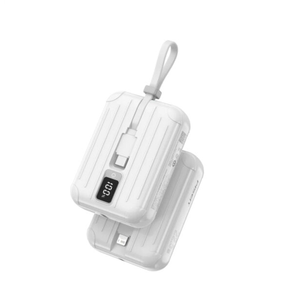 PISEN TS-D326-WHT PowerBank 10000mAh PD22.5W พร้อมสายชาร์จคู่ในตัว (Type C + Lightning) - White