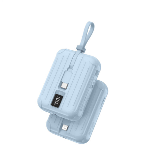 PISEN TS-D326-BLU PowerBank 10000mAh PD22.5W พร้อมสายชาร์จคู่ในตัว (Type C + Lightning) - Blue