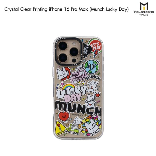 MOLAN CANO Crystal Clear Printing Case เคส iPhone 16 Pro Max - Munch Lucky Day