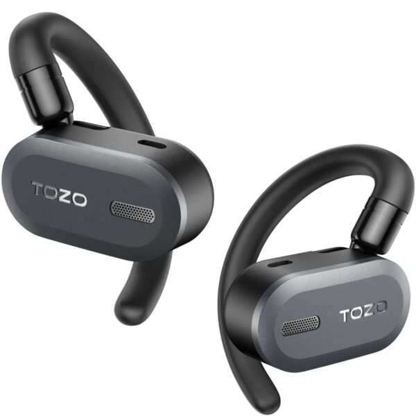 TOZO Open Buds Lightweight True Wireless Earbuds with Open Ear Dual-Axis Design for Long-lasting Comfort - Black