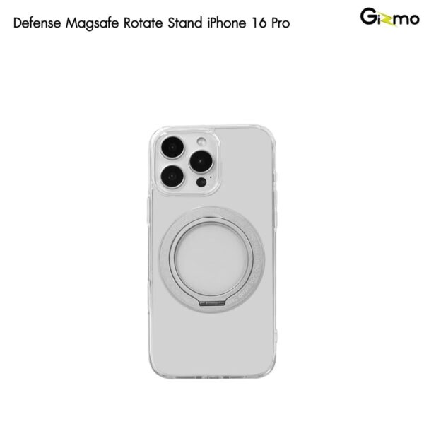 iPhone 16 Pro Gizmo Defense Magsafe Rotate Stand Case - Clear