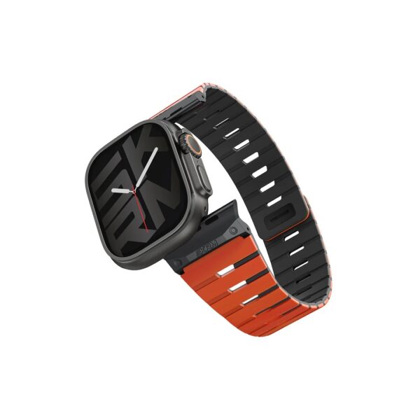 SKINARMA Gemini สายสำหรับ Apple Watch Series 6/7/8/9/10/Ultra (42/44/45/46/49 MM) - Orange Black