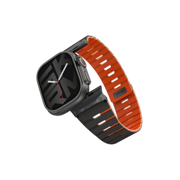 SKINARMA Gemini สายสำหรับ Apple Watch Series 6/7/8/9/10/Ultra (42/44/45/46/49 MM) - Black Orange