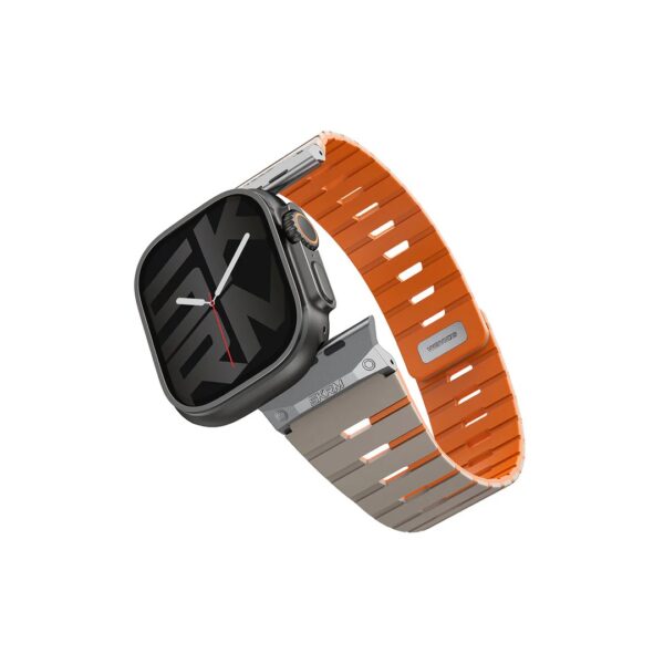 SKINARMA Gemini สายสำหรับ Apple Watch Series 6/7/8/9/10/Ultra (42/44/45/46/49 MM) - Grey Orange