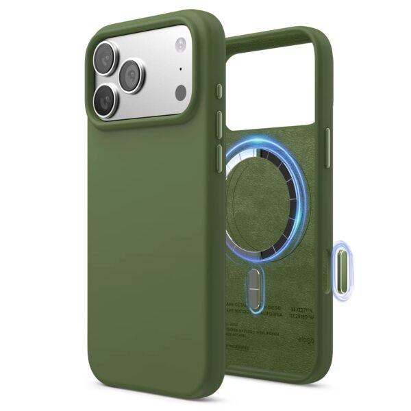 Elago Magnetic Silicone Case (Camera Control Key Included) เคส iPhone 17 Pro Max - Cedar Green [Pre-Order]