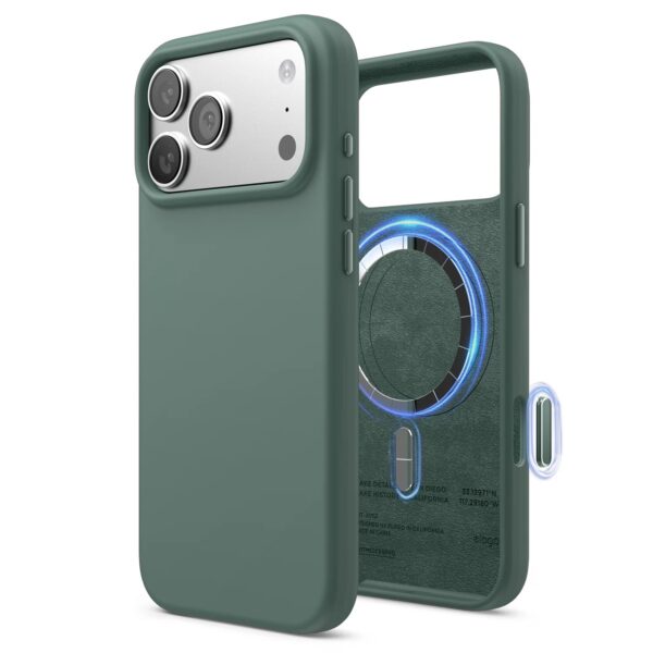 Elago Magnetic Silicone Case (Camera Control Key Included) เคส iPhone 17 Pro Max - Midnight Green [Pre-Order]