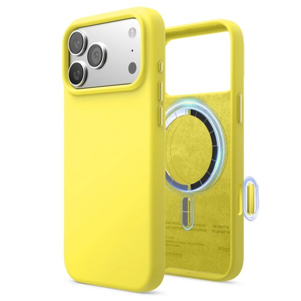 Elago Magnetic Silicone Case (Camera Control Key Included) เคส iPhone 17 Pro Max - Neon Yellow [Pre-Order]