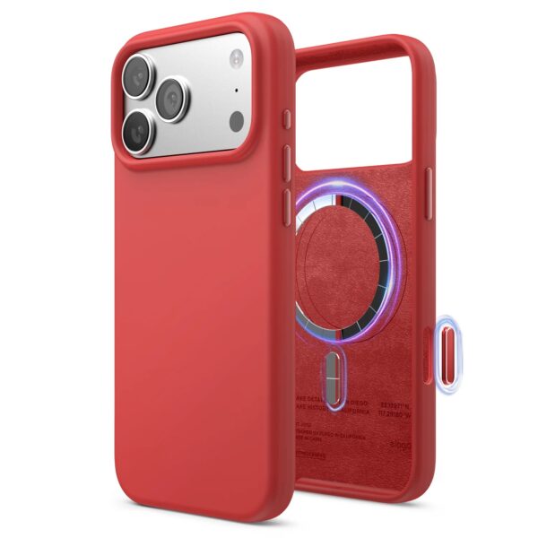 Elago Magnetic Silicone Case (Camera Control Key Included) เคส iPhone 17 Pro Max - Red [Pre-Order]
