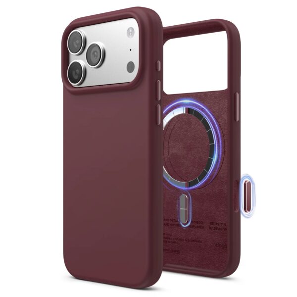 Elago Magnetic Silicone Case (Camera Control Key Included) เคส iPhone 17 Pro Max - Burgundy [Pre-Order]