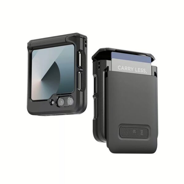 VRS D-Wallet Pebble Case เคส Samsung Galaxy Z Flip 6 – Black/Black