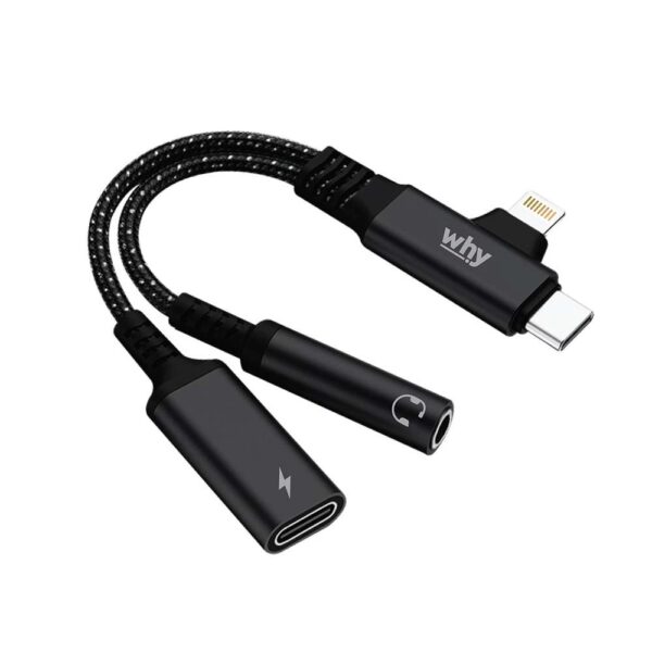 Why Virgo Type C & Lightning to Aux & Type-C AD-203D - Black