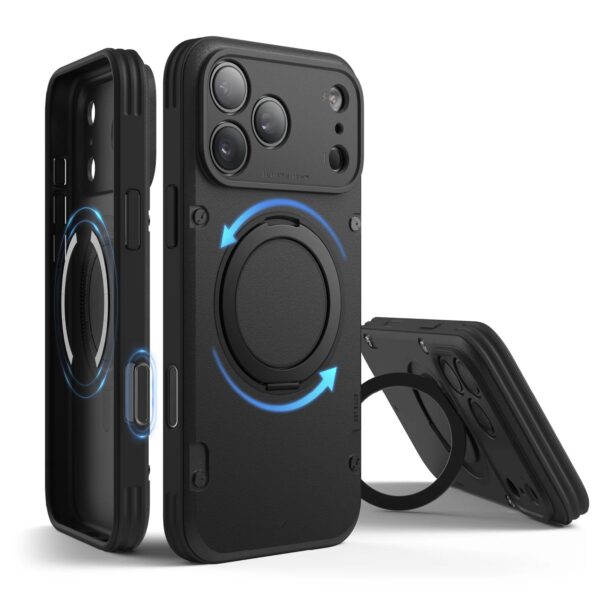 Elago Magnetic Armor Ring Stand Case ( Capture Key Included & Full Camera Cover) iPhone 17 Pro - Black