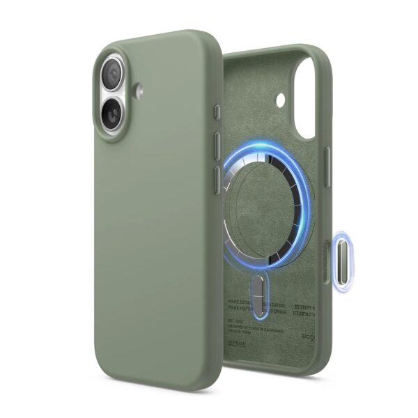 Elago Magnetic Silicone Case (Camera Control Key Included) เคส iPhone 17 - Khaki Green [Pre-Order]