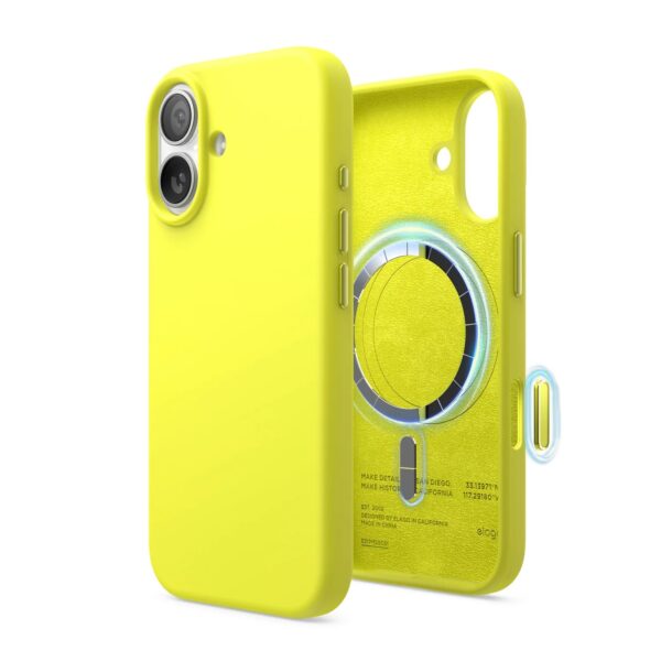 Elago Magnetic Silicone Case (Camera Control Key Included) เคส iPhone 17 - Neon Yellow [Pre-Order]