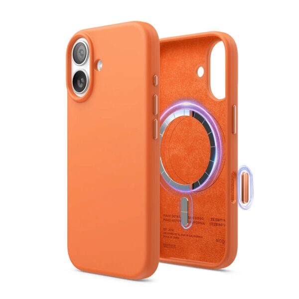 Elago Magnetic Silicone Case (Camera Control Key Included) เคส iPhone 17 - Orange [Pre-Order]