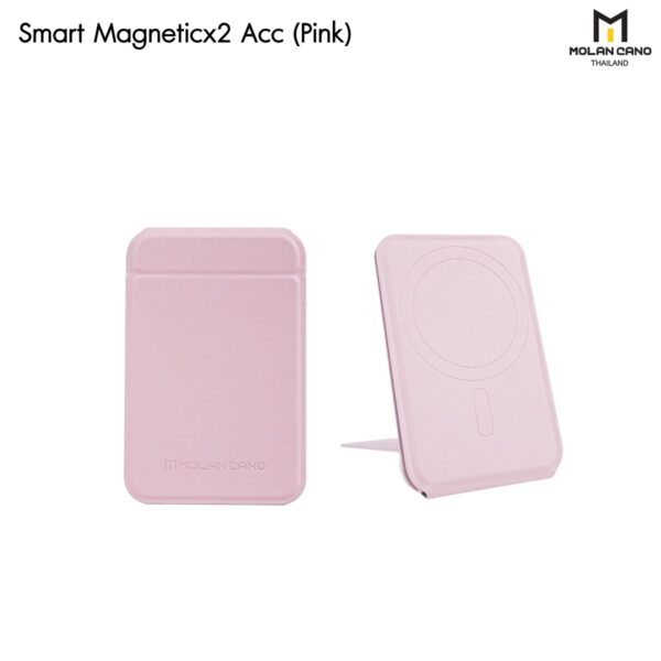 Molan Cano Magnetic Pocket Tripod Stand ขาตั้ง Smartphone พร้อมช่องเก็บบัตร - Pink