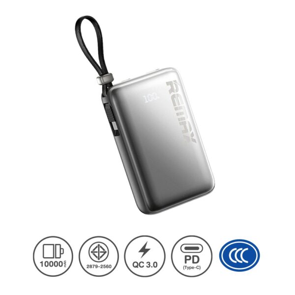 Remax Power Bank 10000mAh แบตสำรอง (RPP-19) - Silver