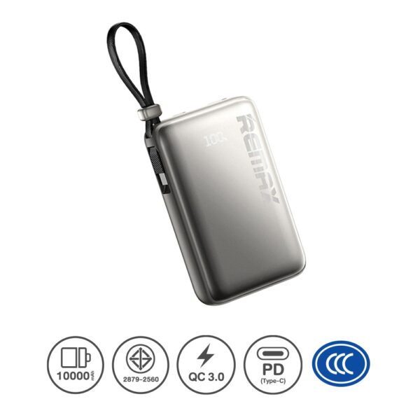 Remax Power Bank 10000mAh แบตสำรอง (RPP-19) - Amber Silver