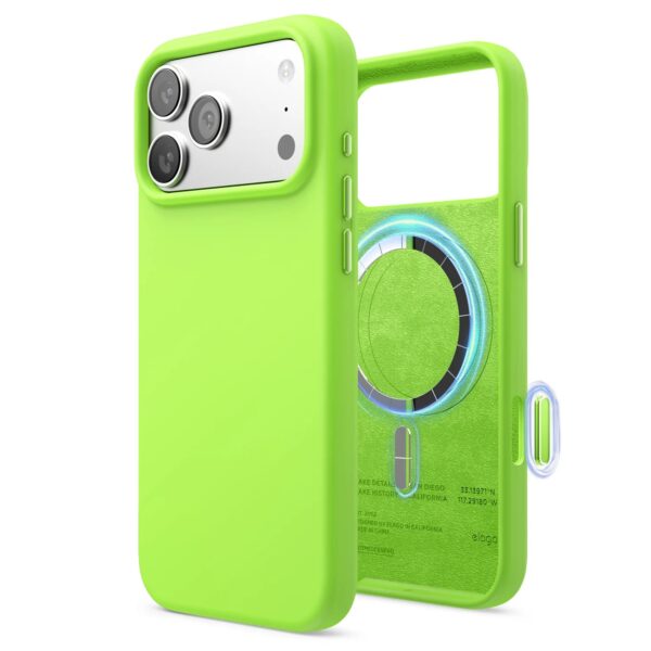 Elago Magnetic Silicone Case (Camera Control Key Included) เคส iPhone 17 Pro - Lime Green [Pre-Order]