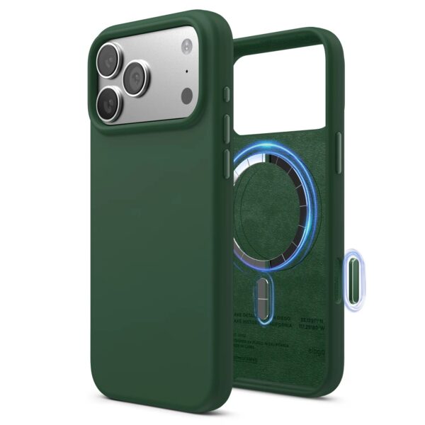 Elago Magnetic Silicone Case (Camera Control Key Included) เคส iPhone 17 Pro - Alpine Green [Pre-Order]