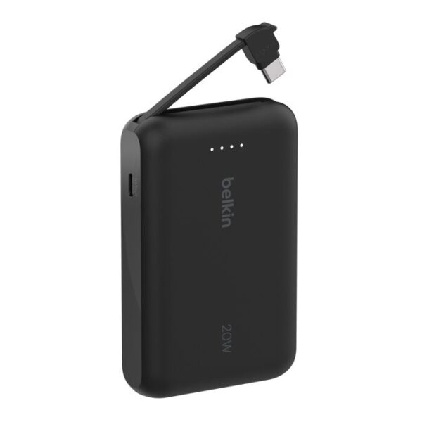 Belkin BoostCharge Power Bank 10,000 mAh with Integrated Cable 3C/CCC (BPB021FQBK)- Black