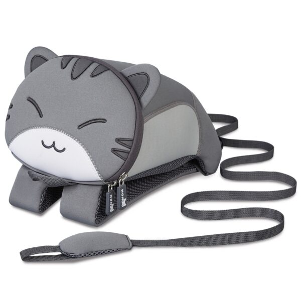 NoHoo Papa Series Anti Lost Backpack (M) NHB042M กระเป๋าสำหรับเด็ก - Grey Cat