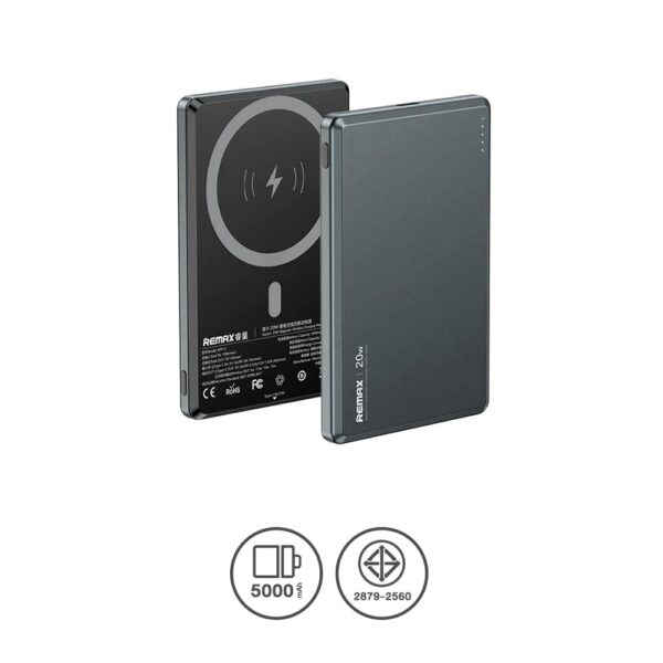 (มาตรฐาน CCC) Remax Power Bank 5000mAh Wireless (RPP-2) - Gray