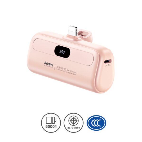 Remax Power Bank 5000mAh Lightning (RPP-633) - Pink