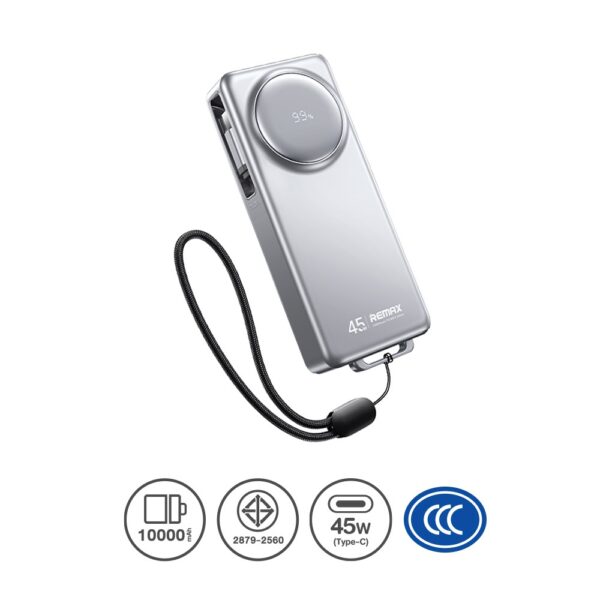 (มาตรฐาน CCC)Remax Power Bank 10000mAh (FCP-11) - Silver
