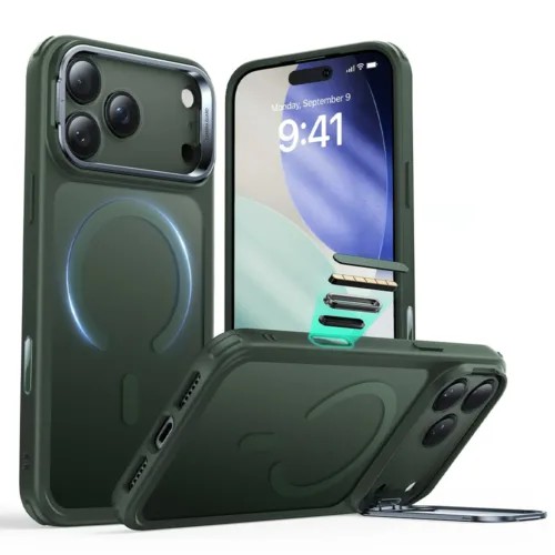 ESR Classic Hybrid Case with Stash Stand (Camera Control Button) Case เคส iPhone 17 Pro Max – Frosted Green [Pre-Order]