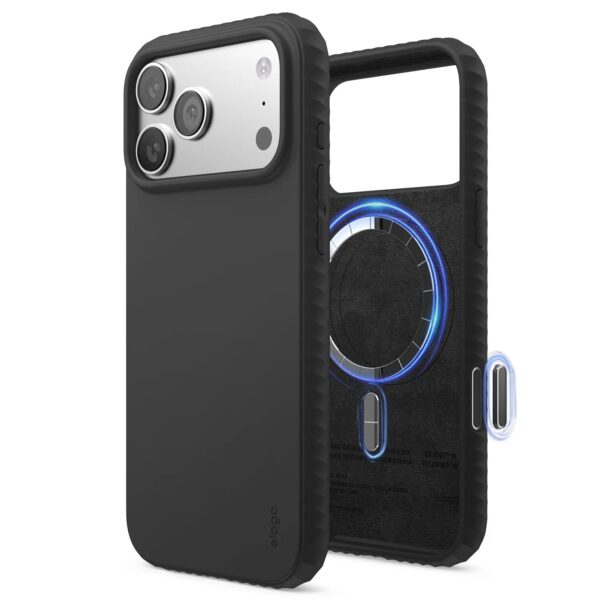 Elago Magnetic Ridge Silicone Case (Camera Control Key Included) เคส iPhone 17 Pro  - Black [Pre-Order]
