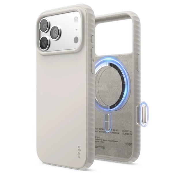 Elago Magnetic Ridge Silicone Case (Camera Control Key Included) เคส iPhone 17 Pro  - Stone [Pre-Order]