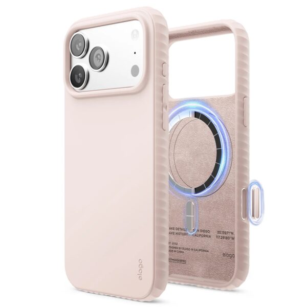 Elago Magnetic Ridge Silicone Case (Camera Control Key Included) เคส iPhone 17 Pro  - Light Pink [Pre-Order]