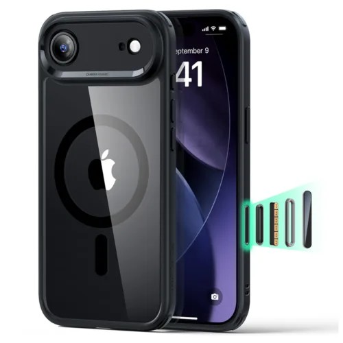 ESR Classic Hybrid Case (Camera Control Button) Case เคส iPhone 17 Air – Clear Black [Pre-Order]