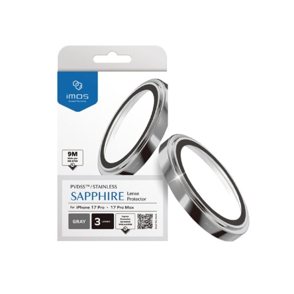 imos Sapphire PVDSS Stainless Pro Lens Protector กระจกกันรอยเลนส์กล้อง iPhone 17 Pro / iPhone 17 Pro Max - (Gray)