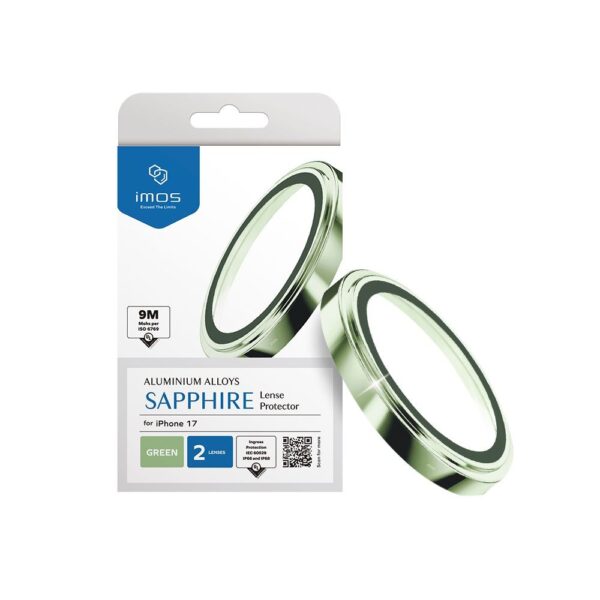 imos Sapphire PVDSS Stainless Pro Lens Protector กระจกกันรอยเลนส์กล้อง iPhone 17- (Green) [Pre-Order]