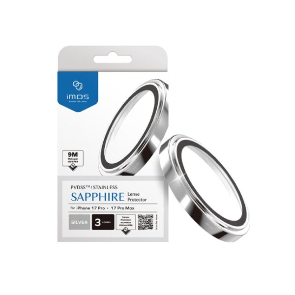imos Sapphire PVDSS Stainless Pro Lens Protector กระจกกันรอยเลนส์กล้อง iPhone 17 Pro / iPhone 17 Pro Max - (Silver) [Pre-Order]