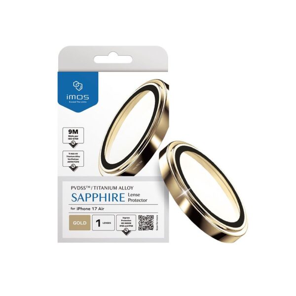 imos Sapphire PVDSS Stainless Pro Lens Protector กระจกกันรอยเลนส์กล้อง iPhone 17 Air - (Silver) [Pre-Order]