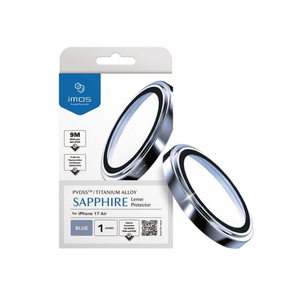 imos Sapphire PVDSS Stainless Pro Lens Protector กระจกกันรอยเลนส์กล้อง iPhone 17 Air - (Blue) [Pre-Order]
