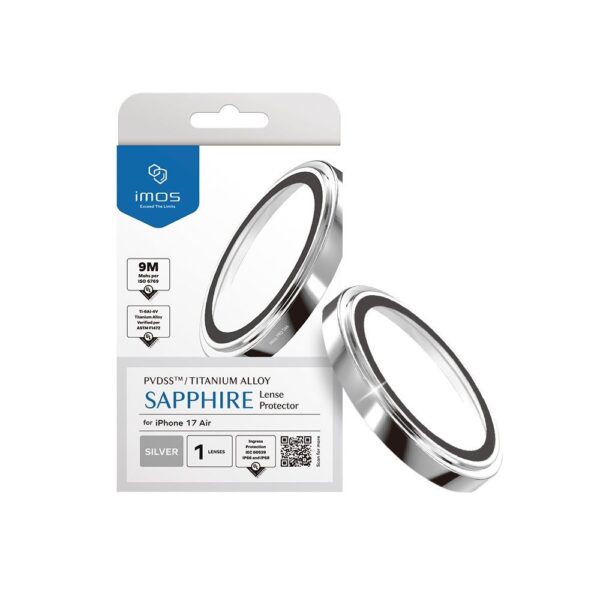 imos Sapphire PVDSS Stainless Pro Lens Protector กระจกกันรอยเลนส์กล้อง iPhone 17 Air - (Silver) [Pre-Order]
