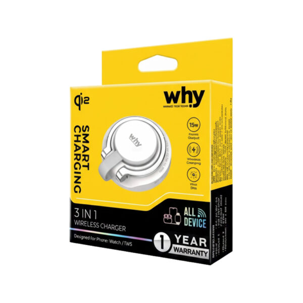 Why Muiti 3 in 1 Qi2 Magnetic Charger 15W (WL-3042) - White
