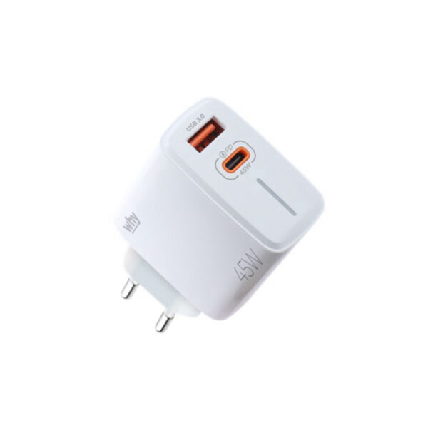 (สินค้าพร้อมส่ง) Why Step Wall  Charger 45W (WC-3372)  - White