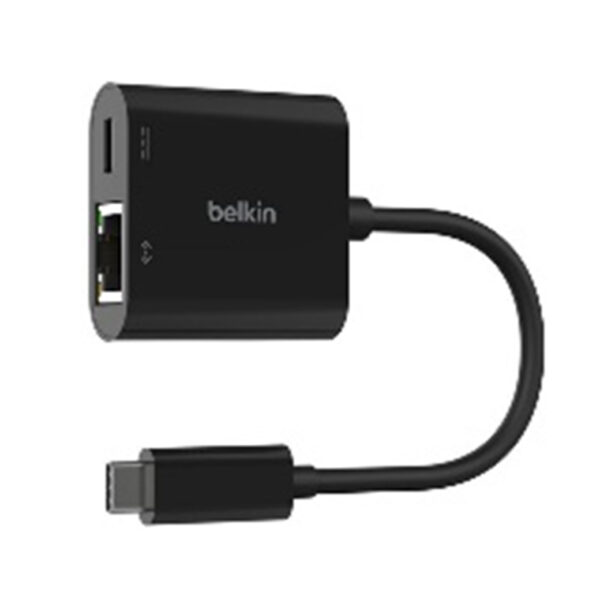 Belkin 3.0 USB-C to Gigabit Ethernet Adapter with Power Pass-Thru PD 100W - Black