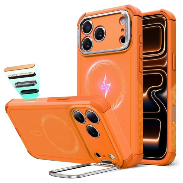 ESR Cyber Tough Case with Stash Stand (Camera Control Button) Case เคส iPhone 17 Pro Max – Orange