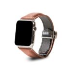 MINTAPPLE. Signature Top Grain Leather สายนาฬิกา Apple Watch 42(3)/44/45/46/49mm – PEACHY/Stainless steel Silver [Pre-Order] - Image 2