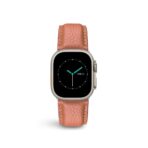 MINTAPPLE. Signature Top Grain Leather สายนาฬิกา Apple Watch 42(3)/44/45/46/49mm – PEACHY/Stainless steel Silver [Pre-Order] - Image 4